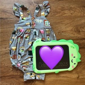 SOLD: Posh Peanut Sushi Bubble Romper 6/12m